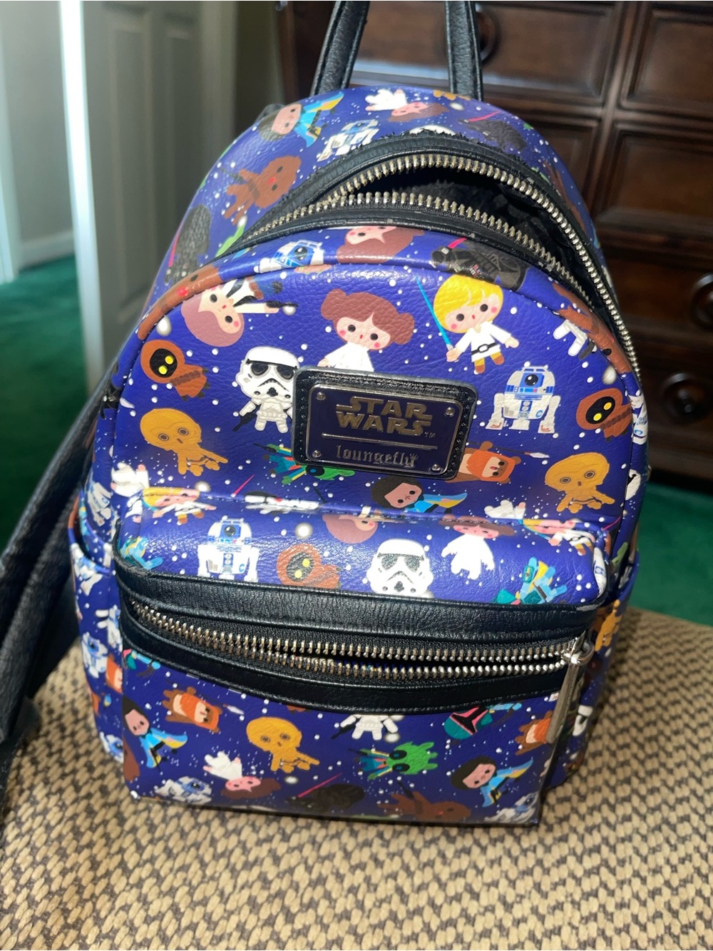 Loungefly Star Wars Kids Mini Backpack – Purple & Black Character Print